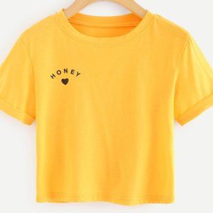 Shein Letter Graphic Crop Tee